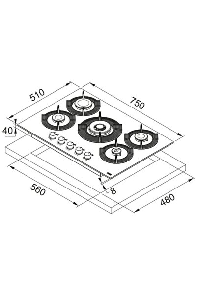 Franke FHMF 755 4G DC C Ankastre Cam Ocak Beyaz Renk, 75 cm