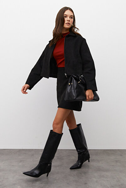 urban focus Zippered Suede Jacket