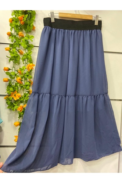 edu collection Fusta din sifon cu căptușeală lungime MIDI lungime 85 cm