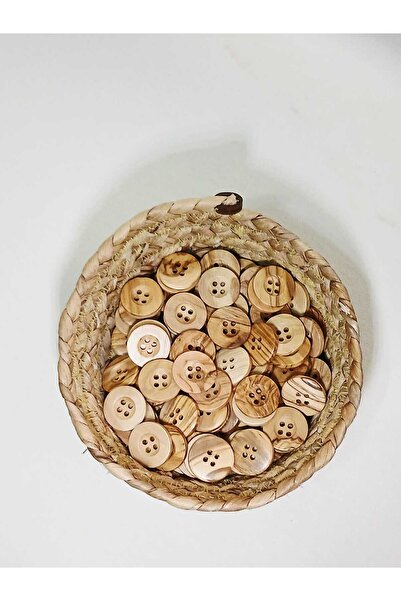 Tasarım Wooden Button Olive Wood 2.5 cm Diameter 10 Pieces.