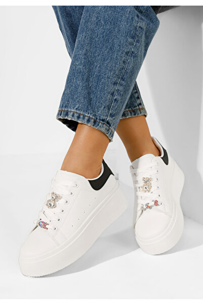 B T Shoes Sneakers με πλατφόρμα Keyia V4 λευκά