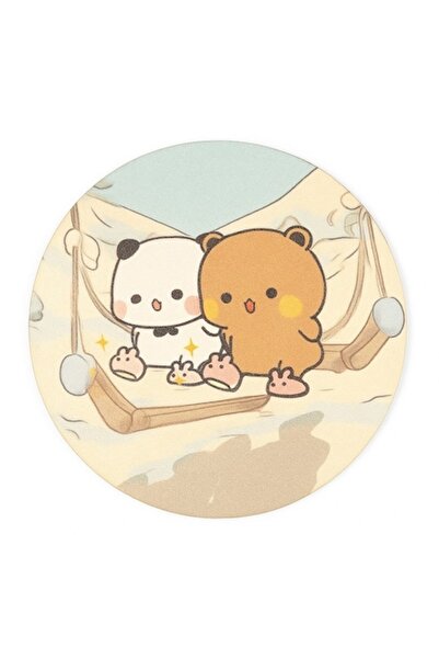 OEM Wooden coaster, Teddy Bears design, multicolor, 10x10cm