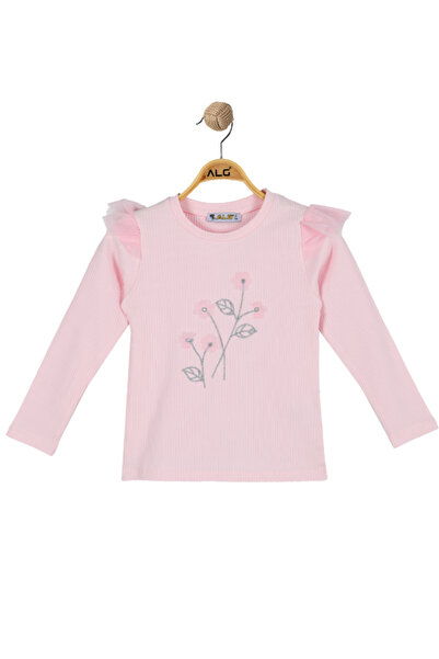 ALG KIZ ÇOCUK DANTEL DETAYLI PAMUKLU ESNEK UZUN KOLLU BODY