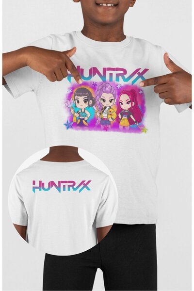 Fuddy Moda Tricou drăguț pentru copii Huntrix Ense cu imprimeu pentru copii, ...