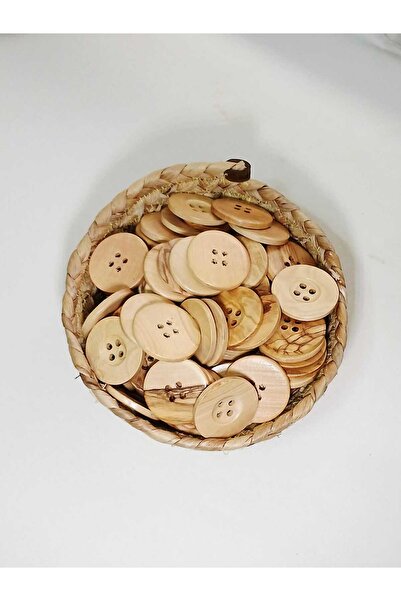 Tasarım أزرار خشبية من خشب الزيتون قطرها 3.8 سم 5 قطع.