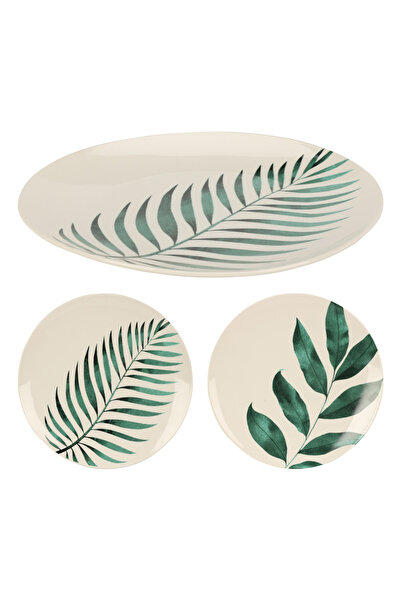 BOYNER EVDE Yaprak Desenli Porselen Tatlı Tabağı 20 cm