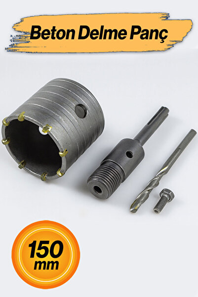 Badem10 Endüstriyel Elmas Beton Delme Pançı 150MM Profesyonel Krom Alaşım Pro...