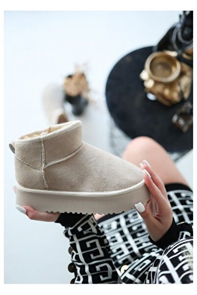 FRESCO SCARFS Beige Suede Boots 257312