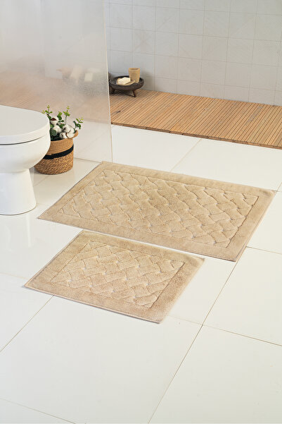 Moda Dekor Pamučna Brodna kapućino prostirka 60x100 - 60x50 cm, 2-dijelna maš...