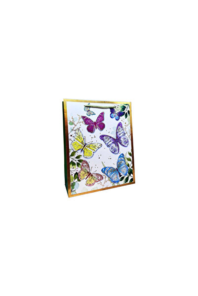 Arhi Design Butterfly gift bag, White, size 26*32*12 cm, Model 1, set of 6 pieces