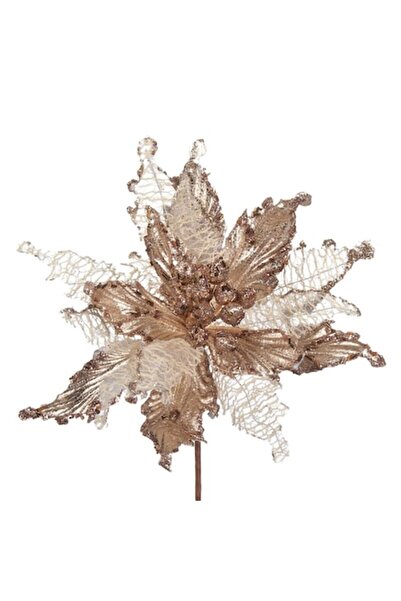 ANTBRO Floare decorativă de Crăciun cu mărgele și sclipici, South Perfect Dec...