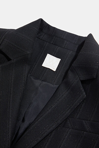 W Collection Black Glitter Striped Jacket