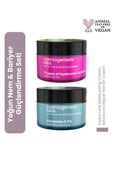 Cosmogenesis Labs Yoğun Nemlendirici ve Bariyer Güçlendirici Cilt Bakım Seti Vegan