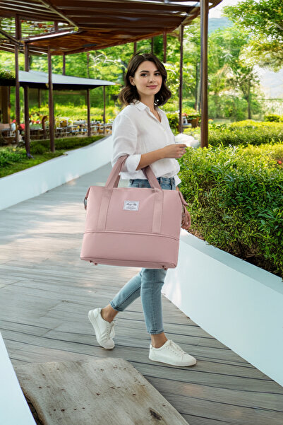 fenomex Oxford Kumaş Portatif Seyehat Çantası Pudra Pembe