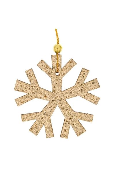 ANTBRO ® Στολίδι χριστουγεννιάτικου δέντρου, ξύλινη νιφάδα χιονιού με μπεζ γκ...