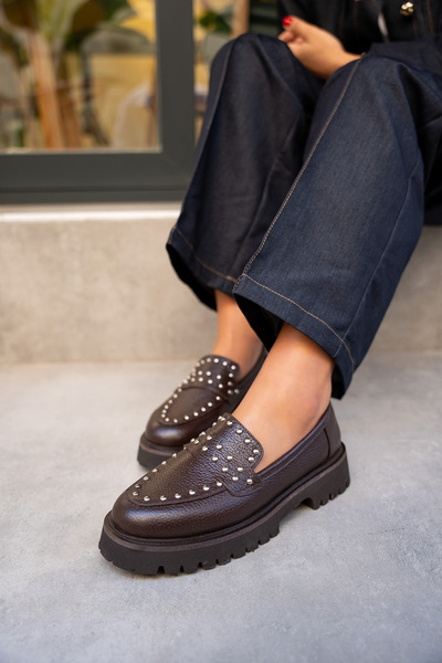 LAMİNTA Sorley Bitter Brown Trock Genuine Leather Women's Loafer