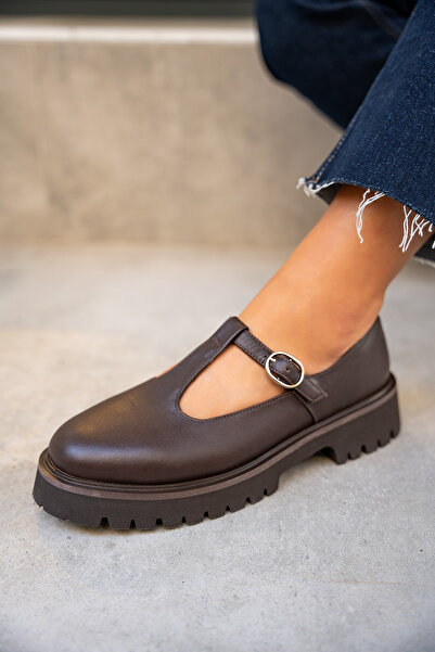 LAMİNTA Rikos Acı Kahve Hakiki Deri Klasik Kadın Ayakkabı