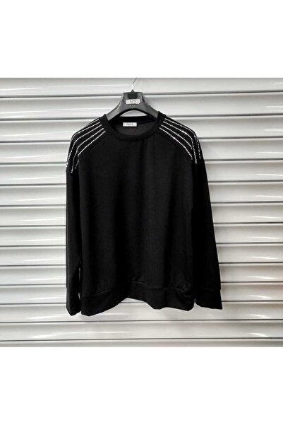 Esina Γυναικείο φούτερ από ύφασμα Modal με λεπτομέρεια από πέτρα