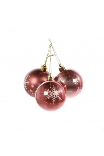 OEM Set de 3 globuri de Crăciun, maro, 6 cm (SYQC-0119162)