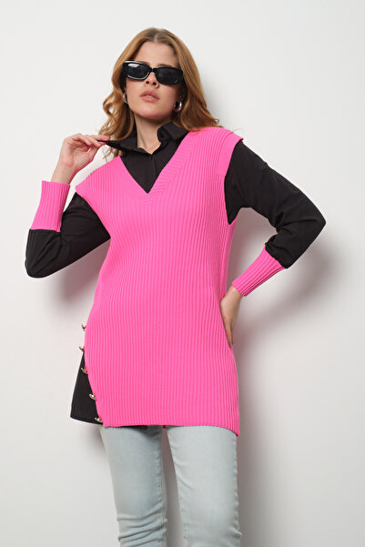 Clothes Fast Ribbed Knit Sweater Shirt Double Combination