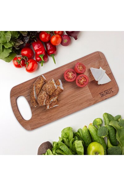 İROKO'L Iroko L Beech Wood Cutting Board 30X13.5 cm – Natural, Durable, Handm...