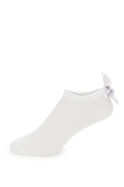 Pierre Cardin Women's White Ribbon Detailed Socks 50308192-Vr013