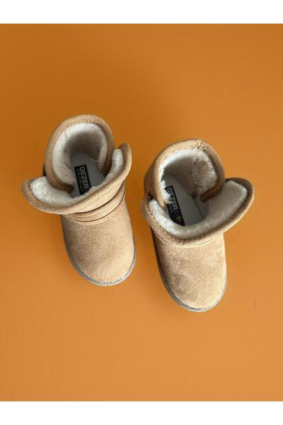GEZER Camel Unisex Çocuk Bebe Kışlık Yumuşacık Ev pandufu