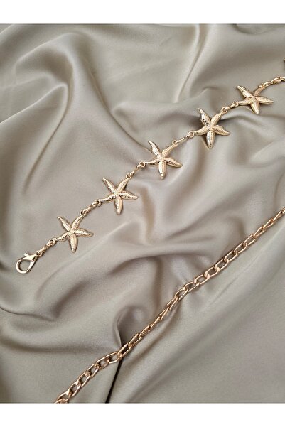 ÇANTA Deniz Yıldızı Motifli Kadın Çelik Zincir Kemer