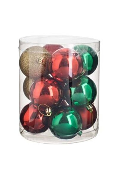 Craciun Set of Green Red Gold Matte & Glitter Balloons Ø7cm - 12pcs