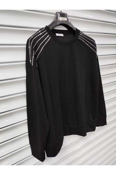 Esina Γυναικείο φούτερ από ύφασμα Modal με λεπτομέρεια από πέτρα