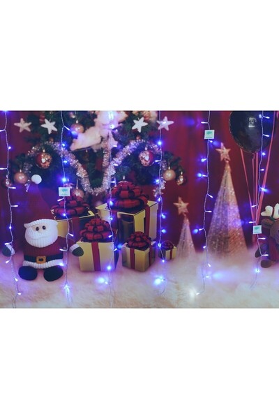 Flippy Curtain Christmas Lights 12 m x 1 m, 720 Blue LEDs, IP44, Flash, Transformer