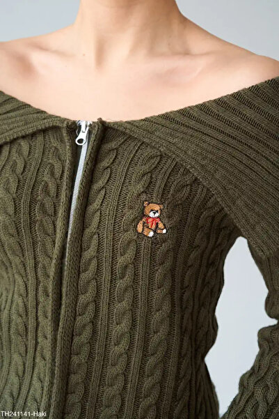 cemo Cardigan with Bear with Zipper