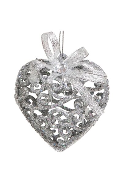 offlimits Set de 6 globuri de Crăciun perforate, argintii strălucitoare, în f...