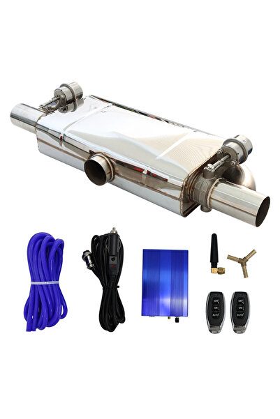 OEM Stainless Steel Sport Muffler – Adjustable Sound with Vacuum Flaps on Both Outlets, 76MM