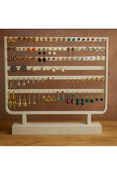 PUREYSMA Granite Color Earring Organizer – Jewelry Organizer Stand |   Modern Desktop Accessory 25X27X3 cm