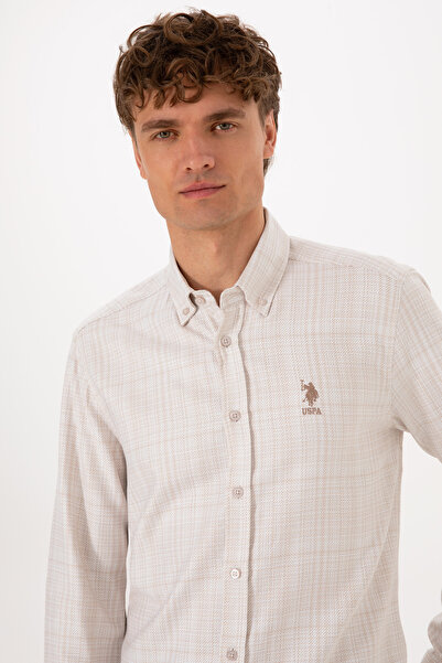 U.S. Polo Assn. Erkek Krem Uzun Kollu Gömlek 50316640-VR256