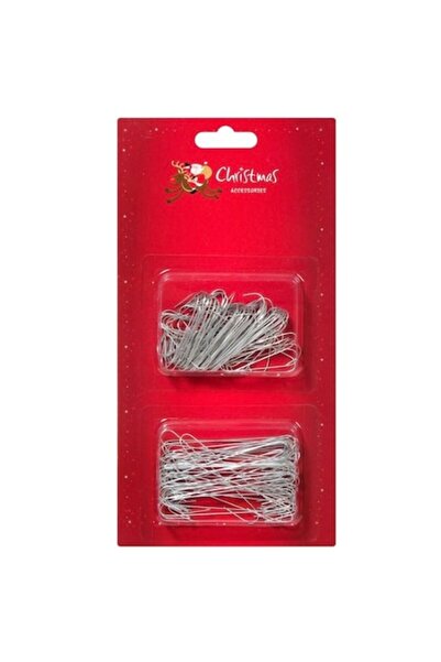 Christmas Set de 150 de cârlige argintii pentru agățarea globurilor, ornament...