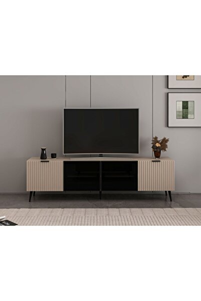 Minar Plus Tv Ünitesi Cam Kapak Kumtaşı/Kumtaşı