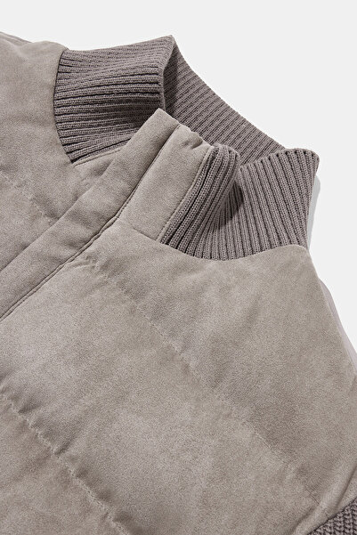 W Collection Stand-Up Collar Zippered Mink Coat