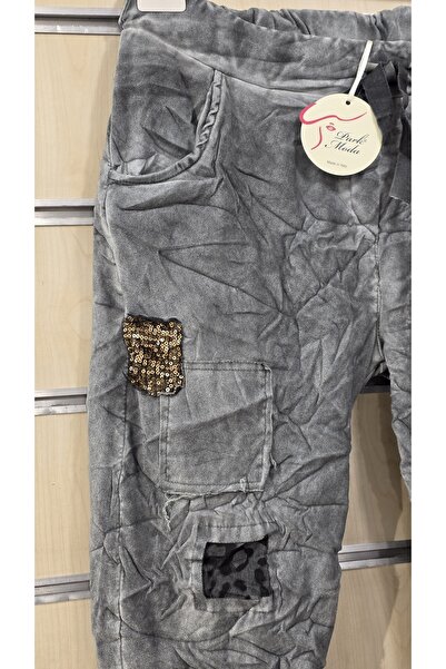 Park Moda Pants with Sequin Leopard Detail