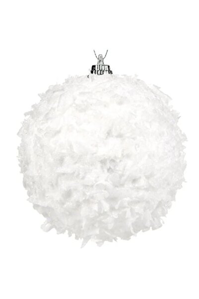 ANTBRO Set of 6 Antbro® white Christmas tree baubles, model sagre, 8 cm