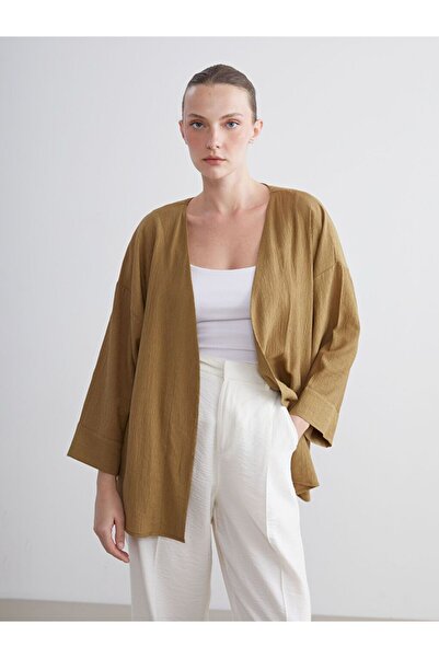 LC Waikiki Lcwaikiki Classic Double Breasted Collar Textured Women's Kimono