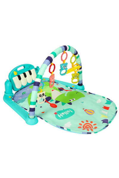 Bibi-Inn Covoras educativ bebelusi 3in1 cu pian interactiv si jucarii agatate