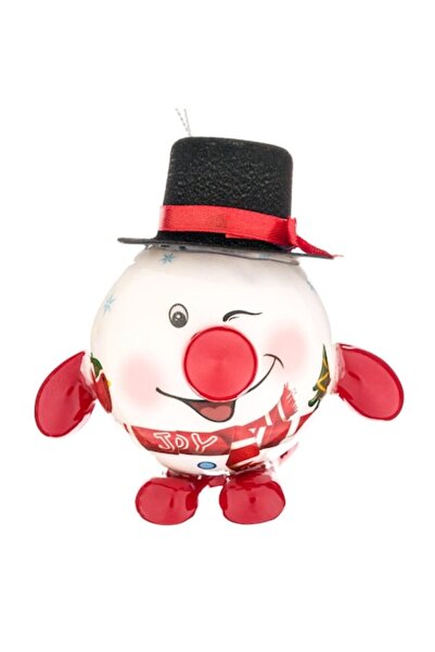 SHOPIENS Glob de Crăciun - cap de om de zăpadă cu pălărie neagră, picioare ro...