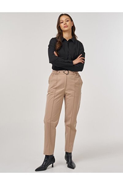 Kayra Παντελόνι από βελούδινο καρότο με λεπτομέρεια με ελαστική ζώνη μέσης σε...