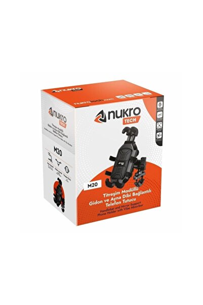 Nukrotech M20 Titreşim Modüllü Universal Motosiklet Telefon Tutucu