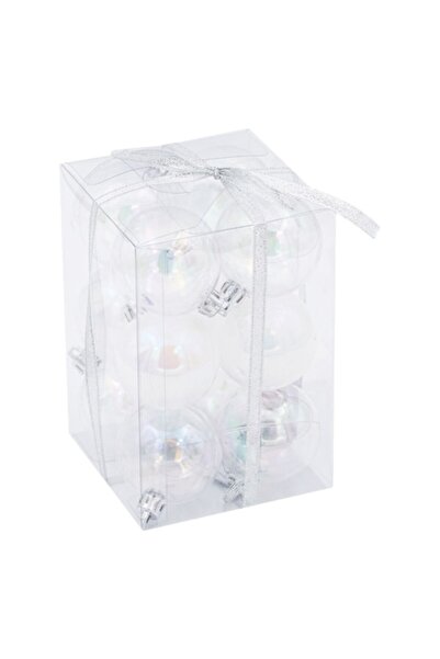 OEM Set of 12 white decorative Christmas baubles, 5 cm