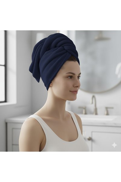 Generic Brand Button Elastic Hair Towel, Hair Cap, Makeup Cap, Facial Care Towel, after Bath Hair