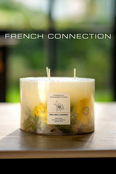 French Connection شمعة برائحة الليمون والنيرولي وخشب الأرز، وزنها 1.5 كجم