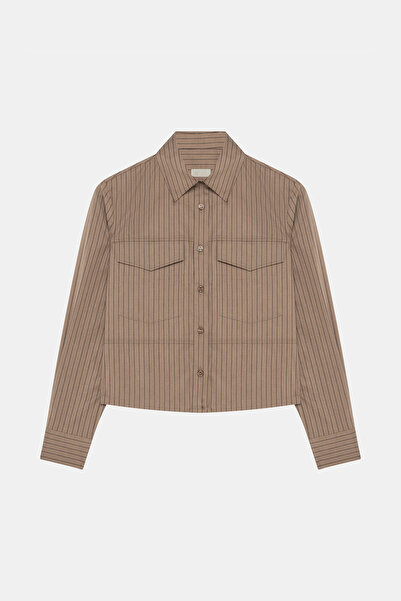 W Collection Brown Striped Blouse
